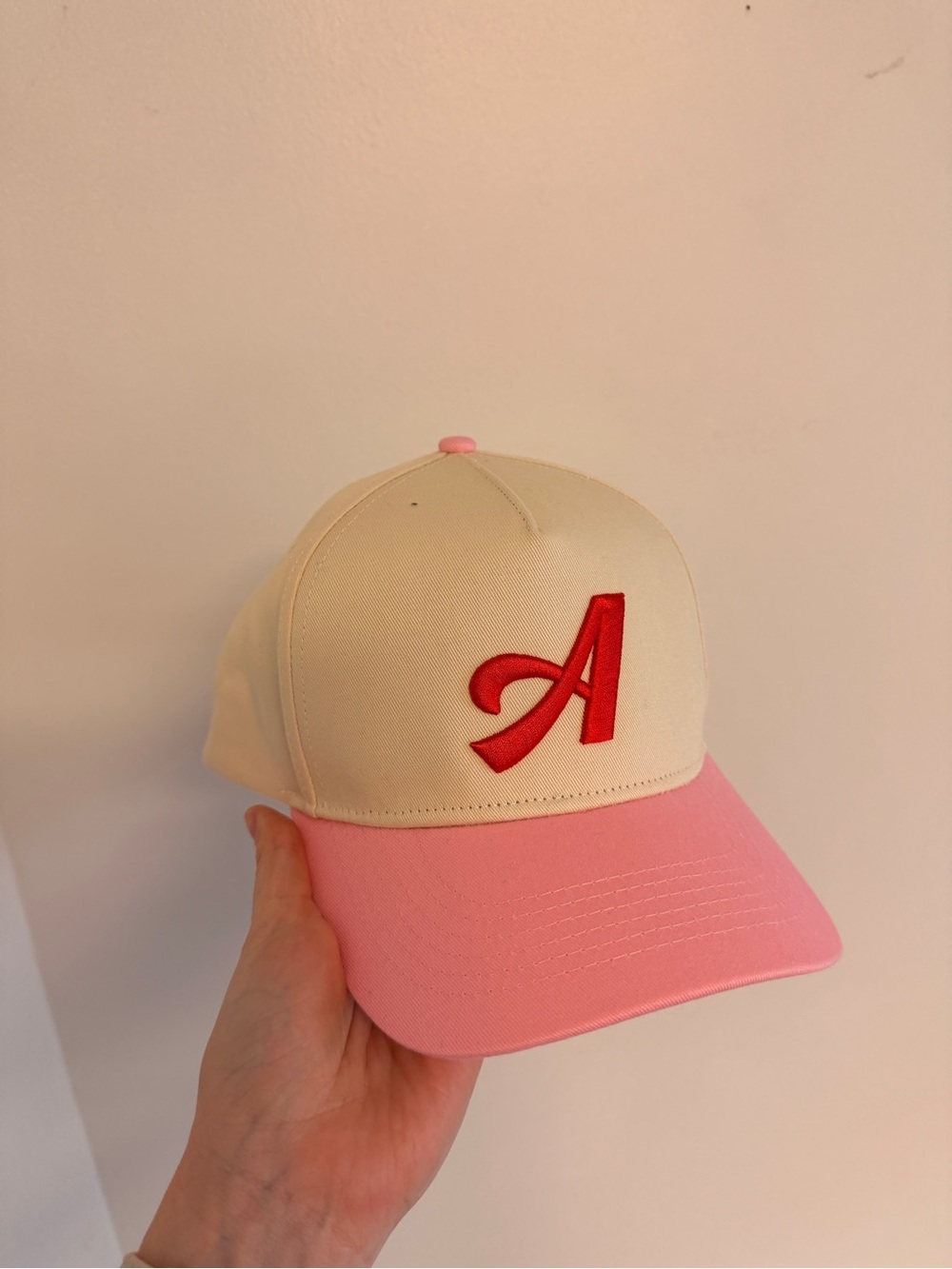 Annika Two-Tone Pink and Cream Baseball Cap